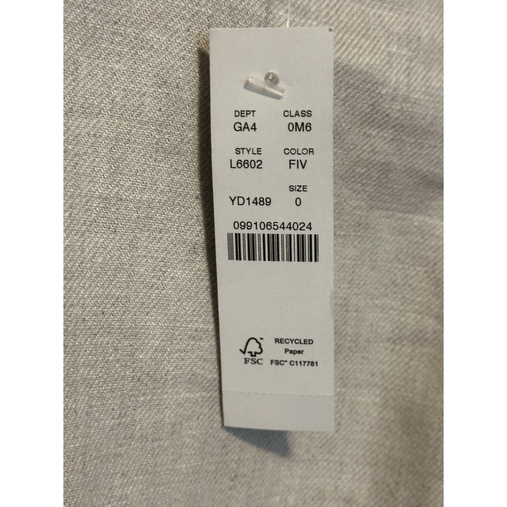 NWT  J.CREW Resume Sheath Dress sz.0 Flax Beige Stretch‎ Linen Cap Sleeve L6602 - Picture 5 of 9